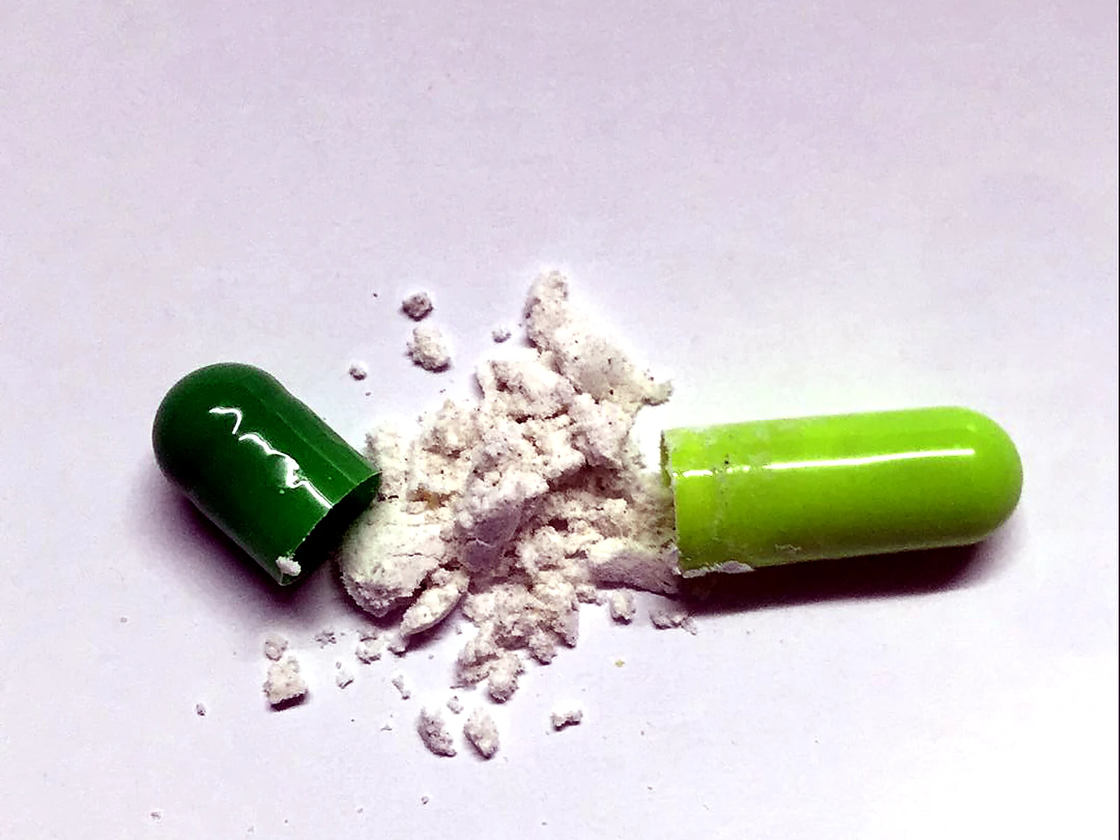 Capsules showing powder fill
