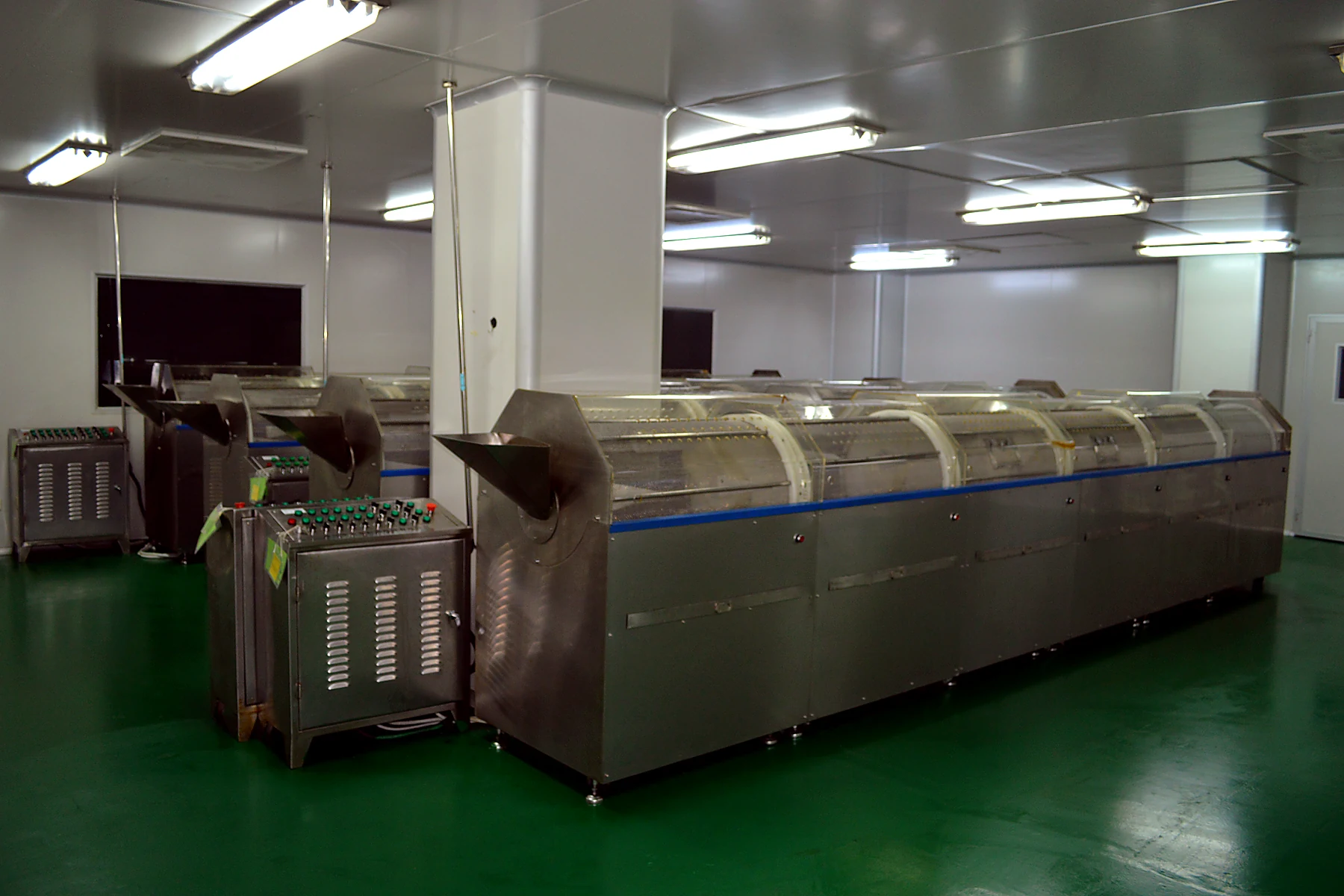 Softgel drying equipment in a clean production room