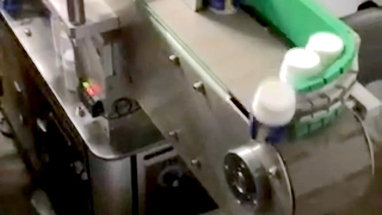 Automatic bottling and labeling detail